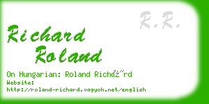 richard roland business card